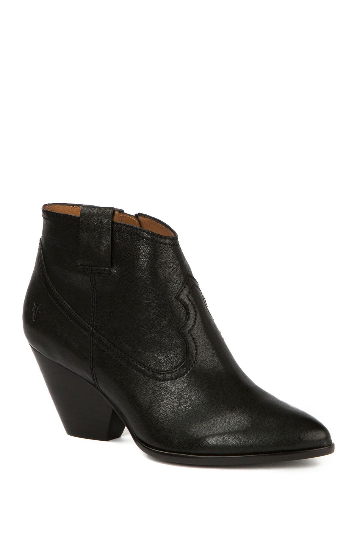 Frye Reina Leather Bootie in Black - Lyst
