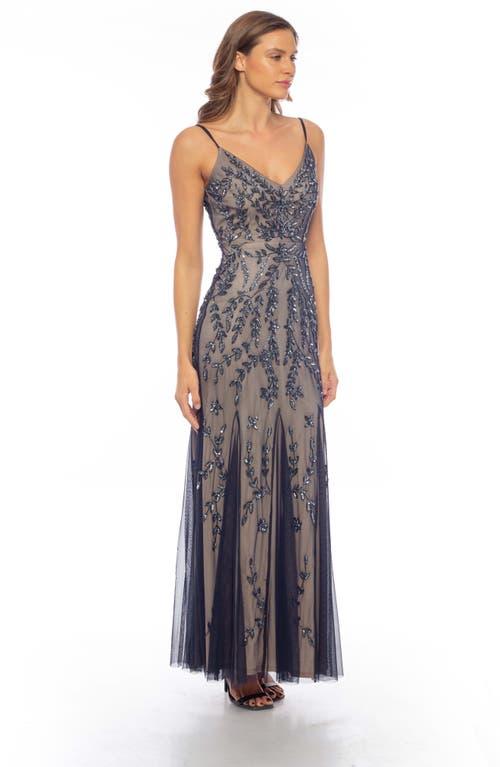 Marina Beaded V-Neck Gown in Purple Lyst