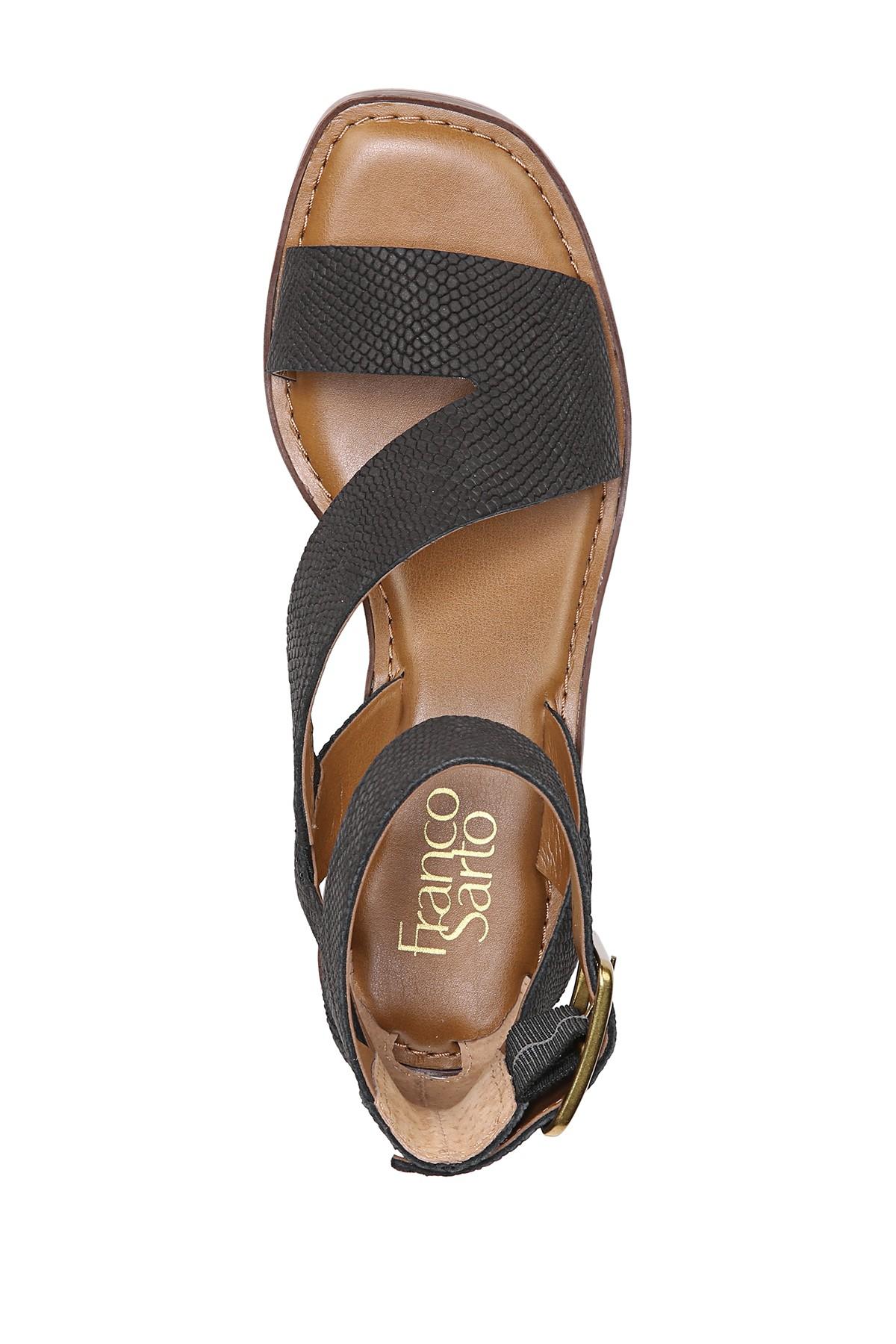franco sarto lorelia snake embossed sandal