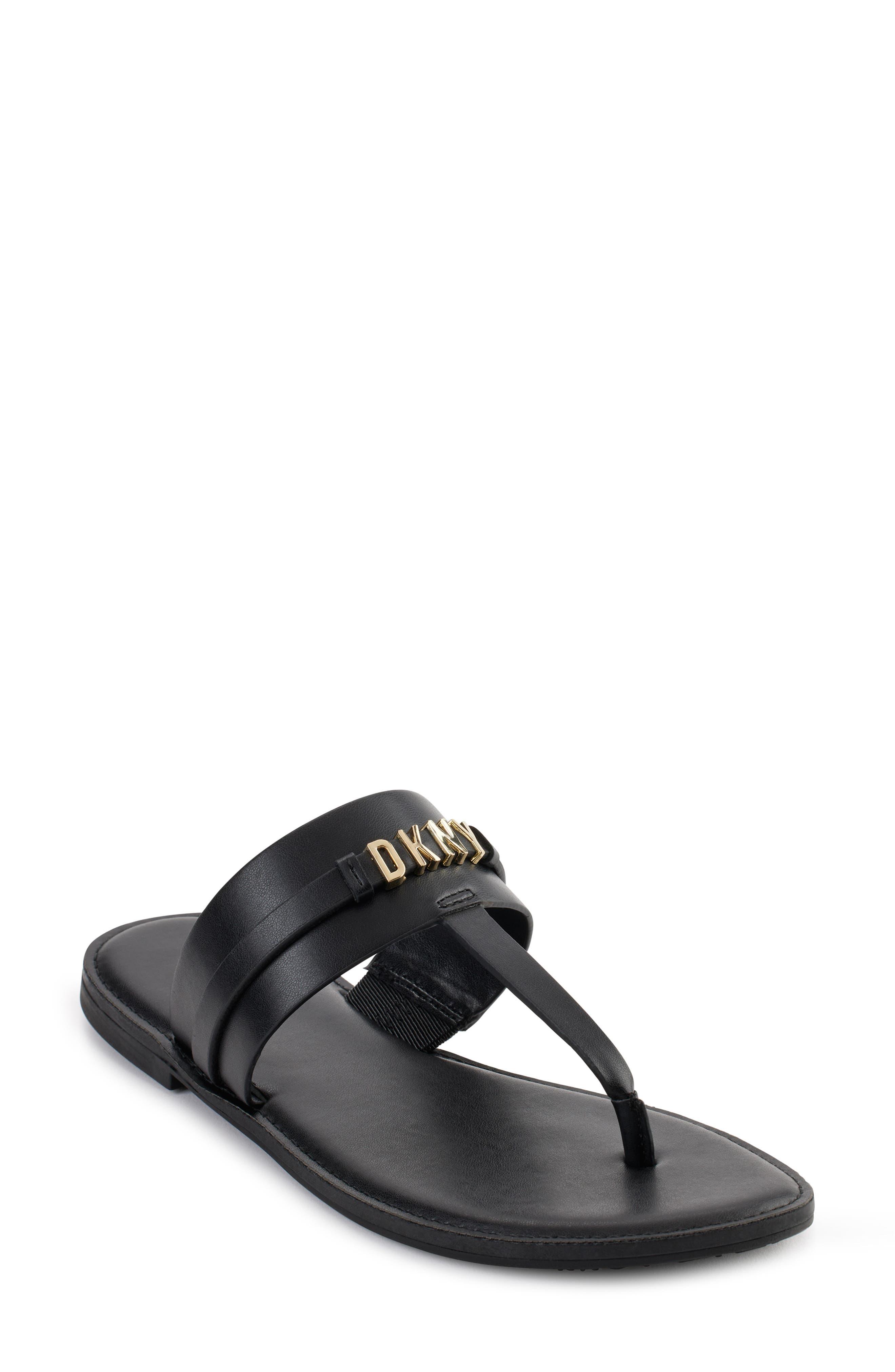 DKNY Sania Thong Sandal in Black | Lyst