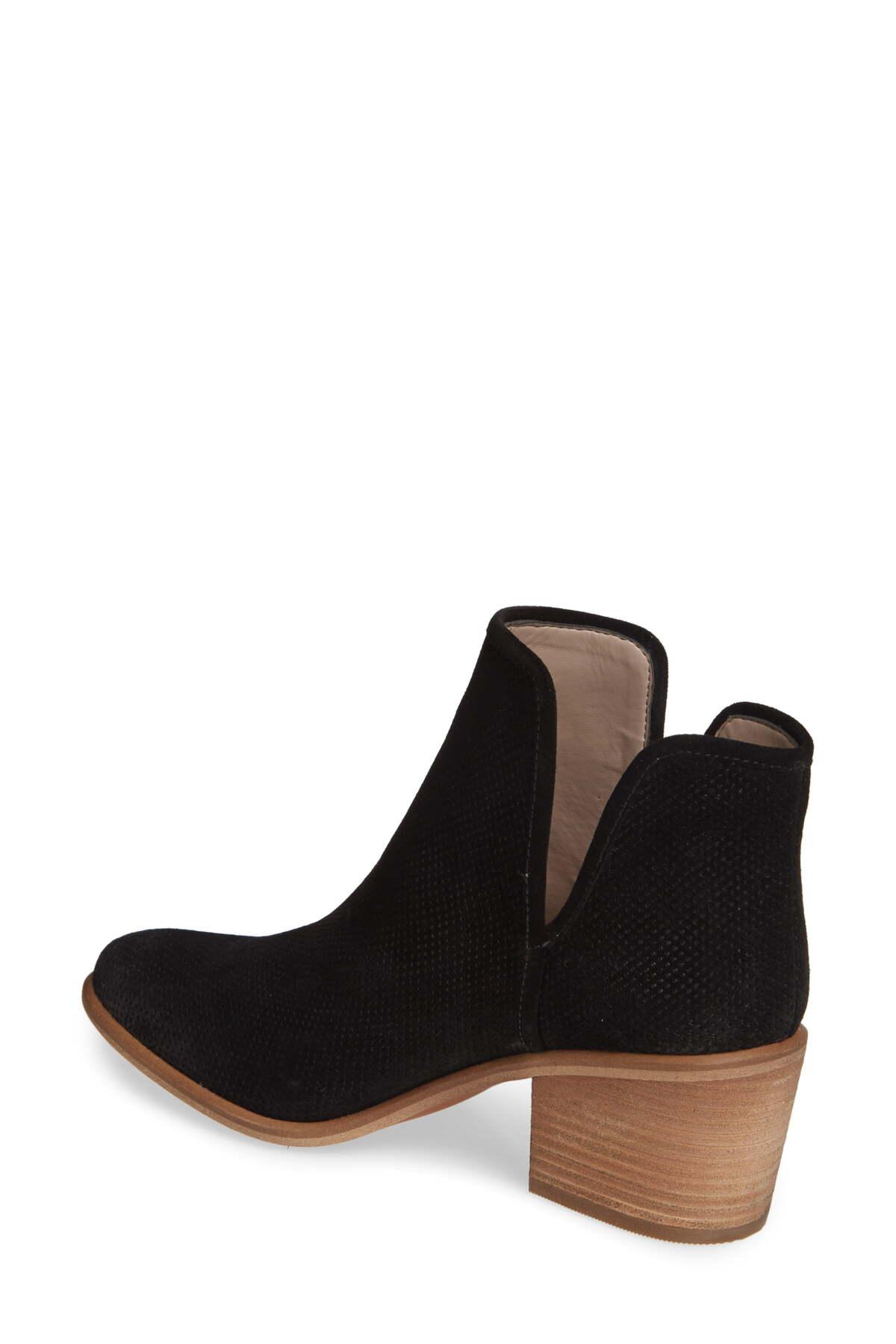 stretch block heel bootie