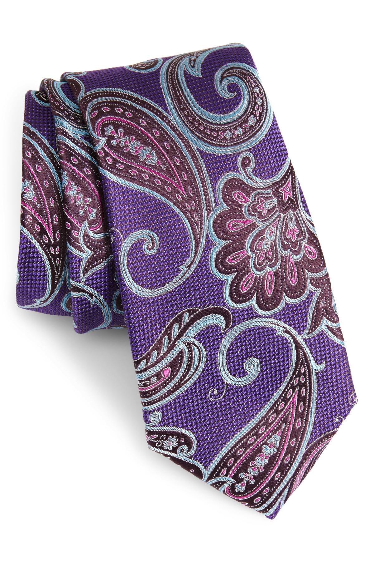 Nordstrom Bennett Paisley Silk Tie (x-long) in Berry (Purple) for Men ...