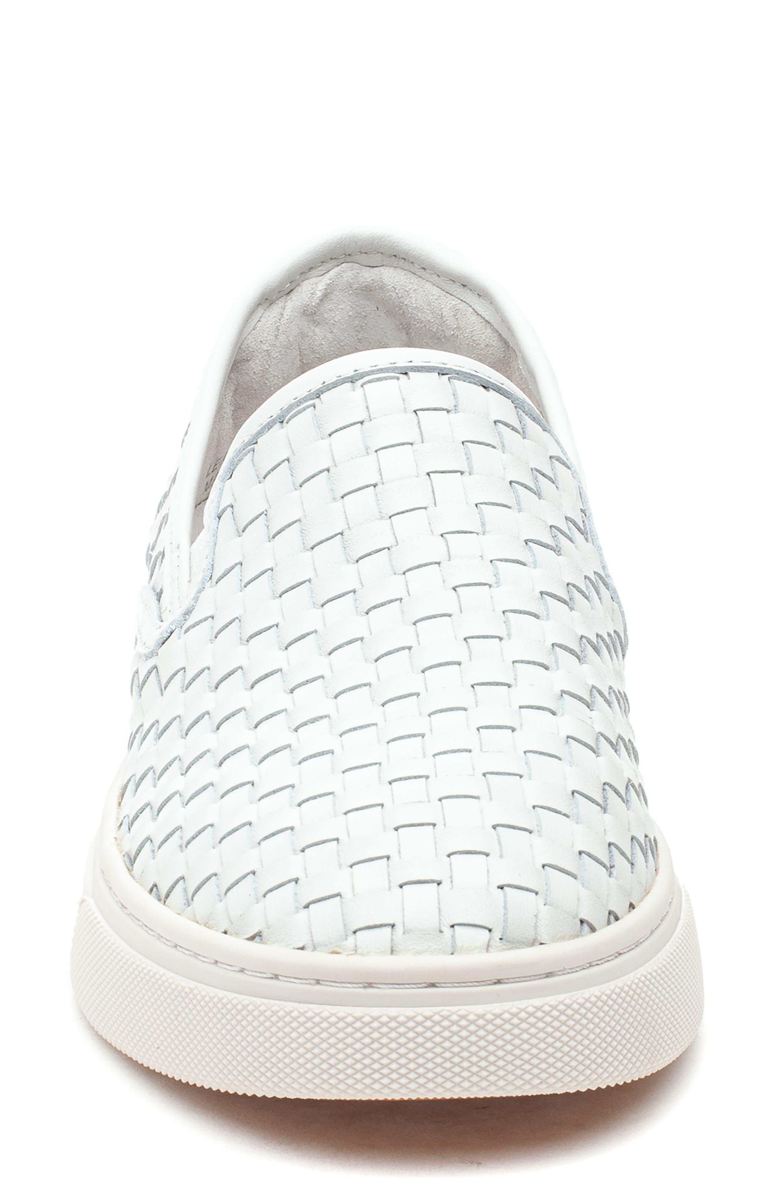 J/Slides Jslides Justine Woven Platform Sneaker In White Leather At