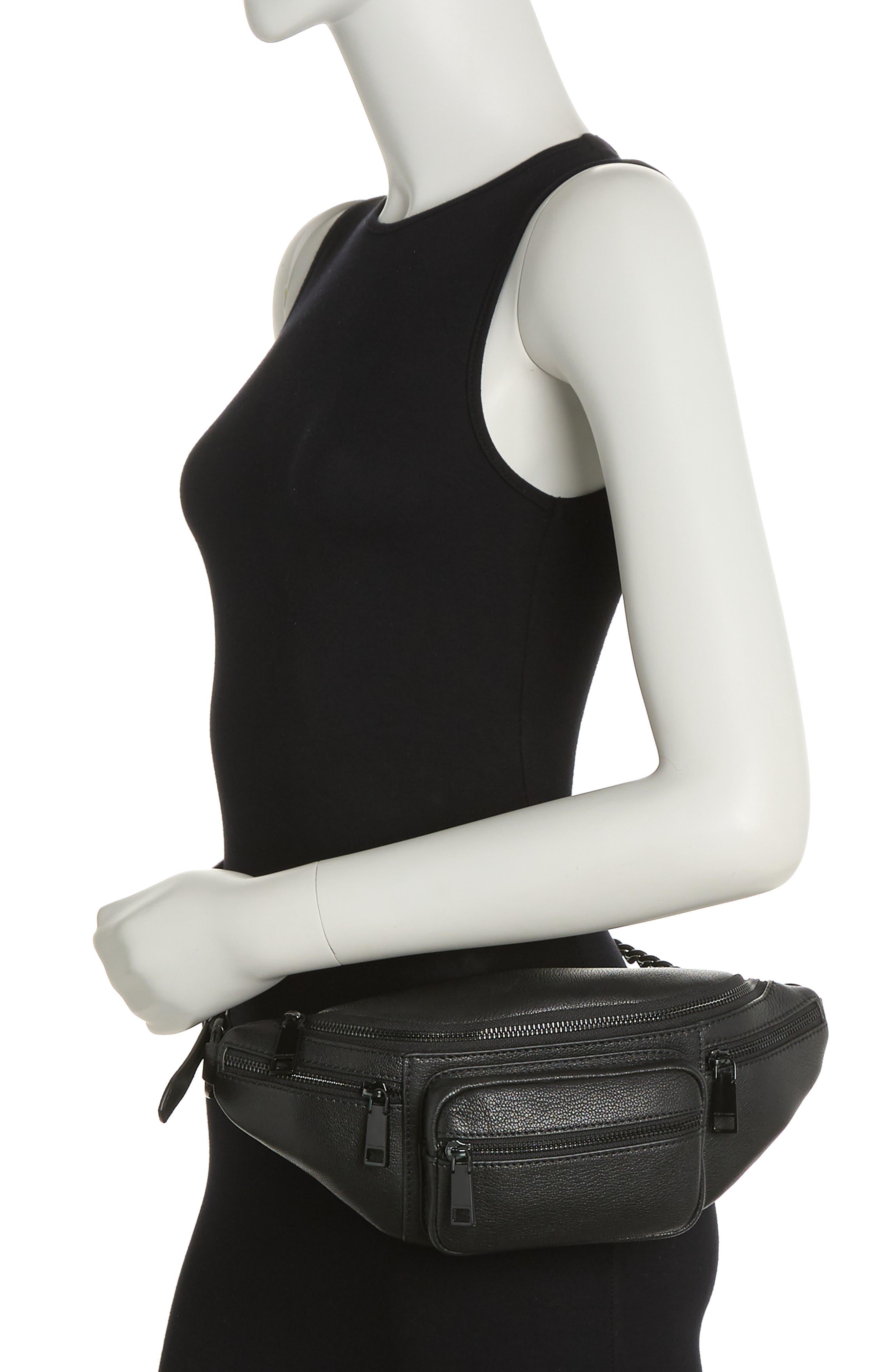 Rebecca Minkoff Leather Zip Belt Bag in Black | Lyst
