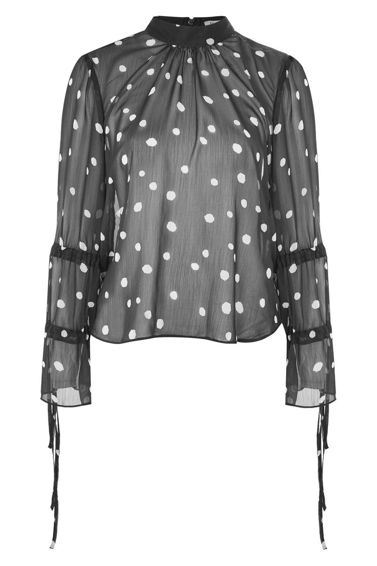 topshop sheer black blouse