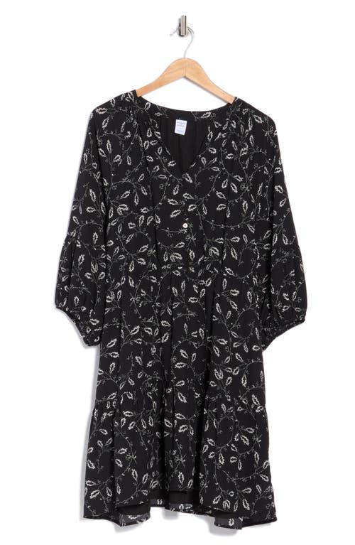 Melrose and Market Balloon Sleeve Fit & Flare Dress in Black | Lyst