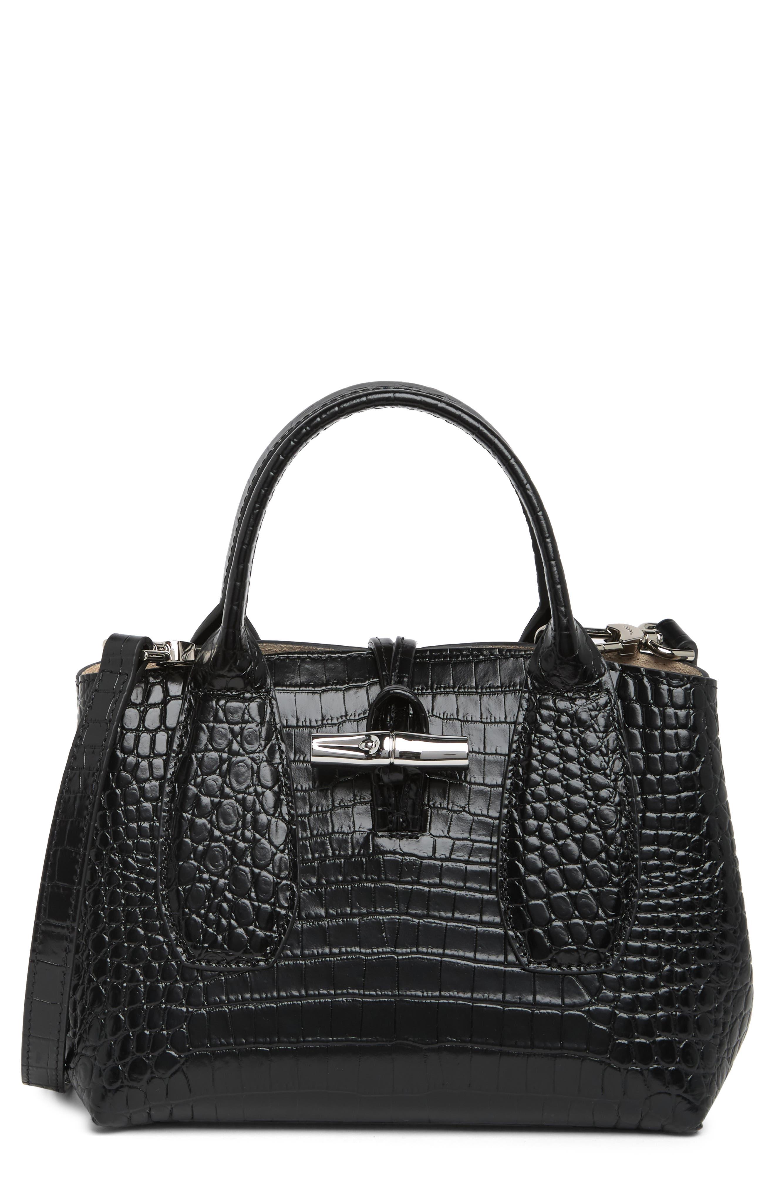 Longchamp Medium Roseau Top Handle Bag - Black for Women