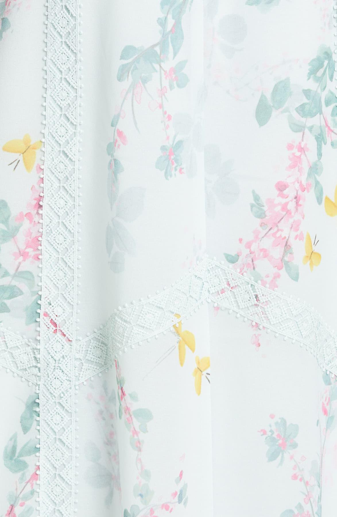 ted baker pinkee lace insert midi dress in sorbet print