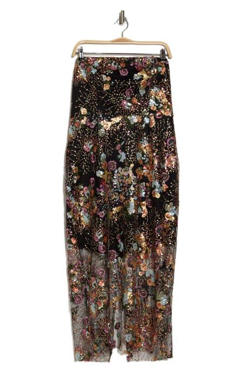 sam edelman embroidered sequined body-con midi-dress Sam Edelman Ali Floral Sequin Midi Dress in Black