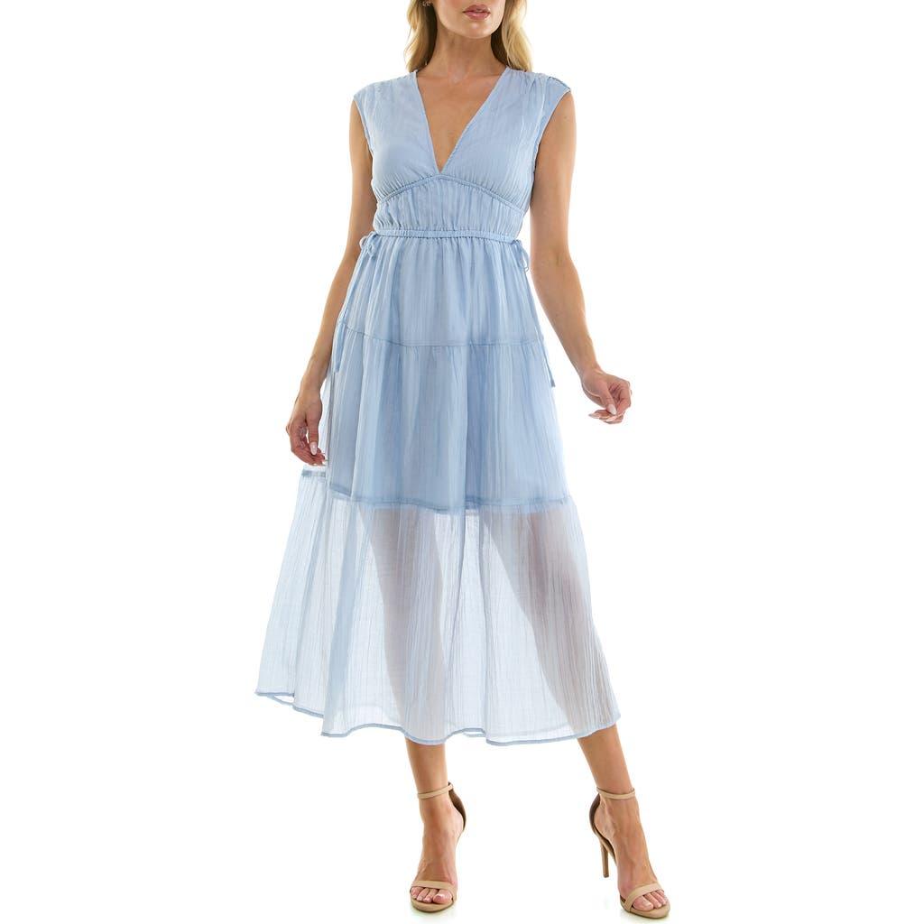 socialite crinkle tiered sleeveless midi dress Socialite Tiered Dresses for Women