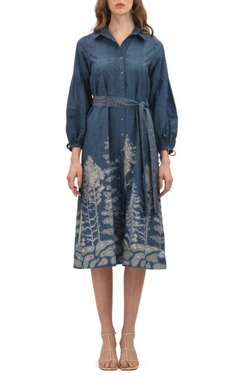 white christmas dresses Celina Moon Women's Rosette Floral Long Sleeve Minidress - Natural main image 0