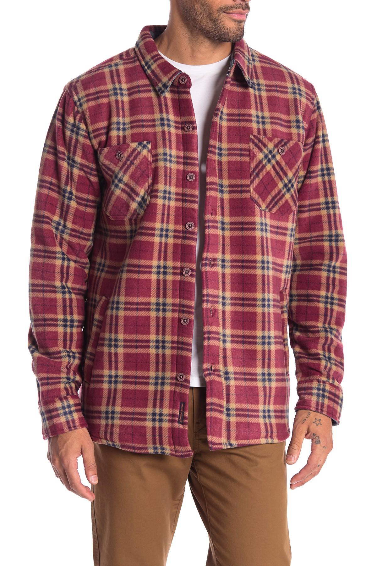 Weatherproof Faux Shearling Lined Plaid Print Polar Fleece Shirt Jacket ...