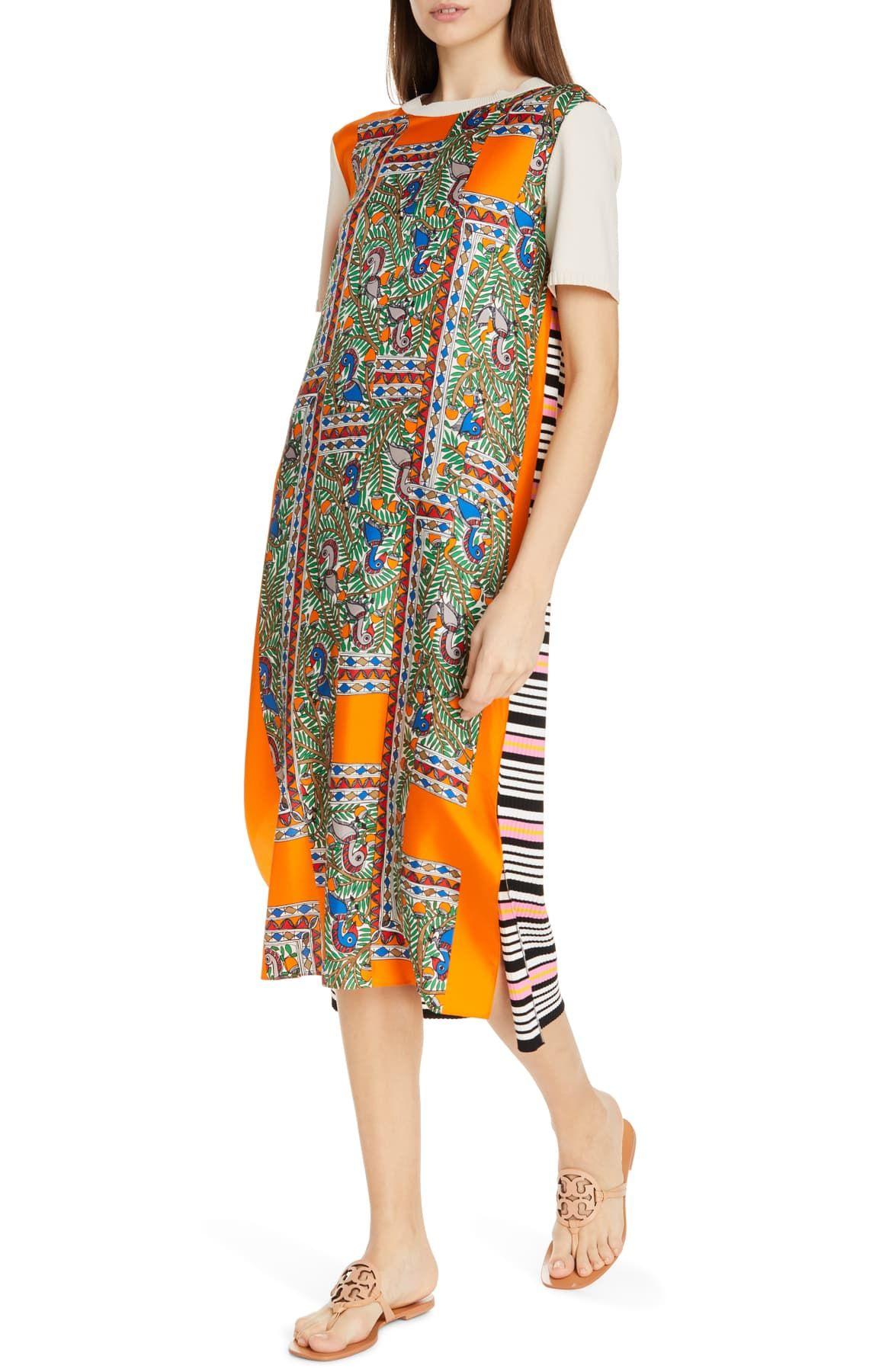 tory burch silk front sweater dress