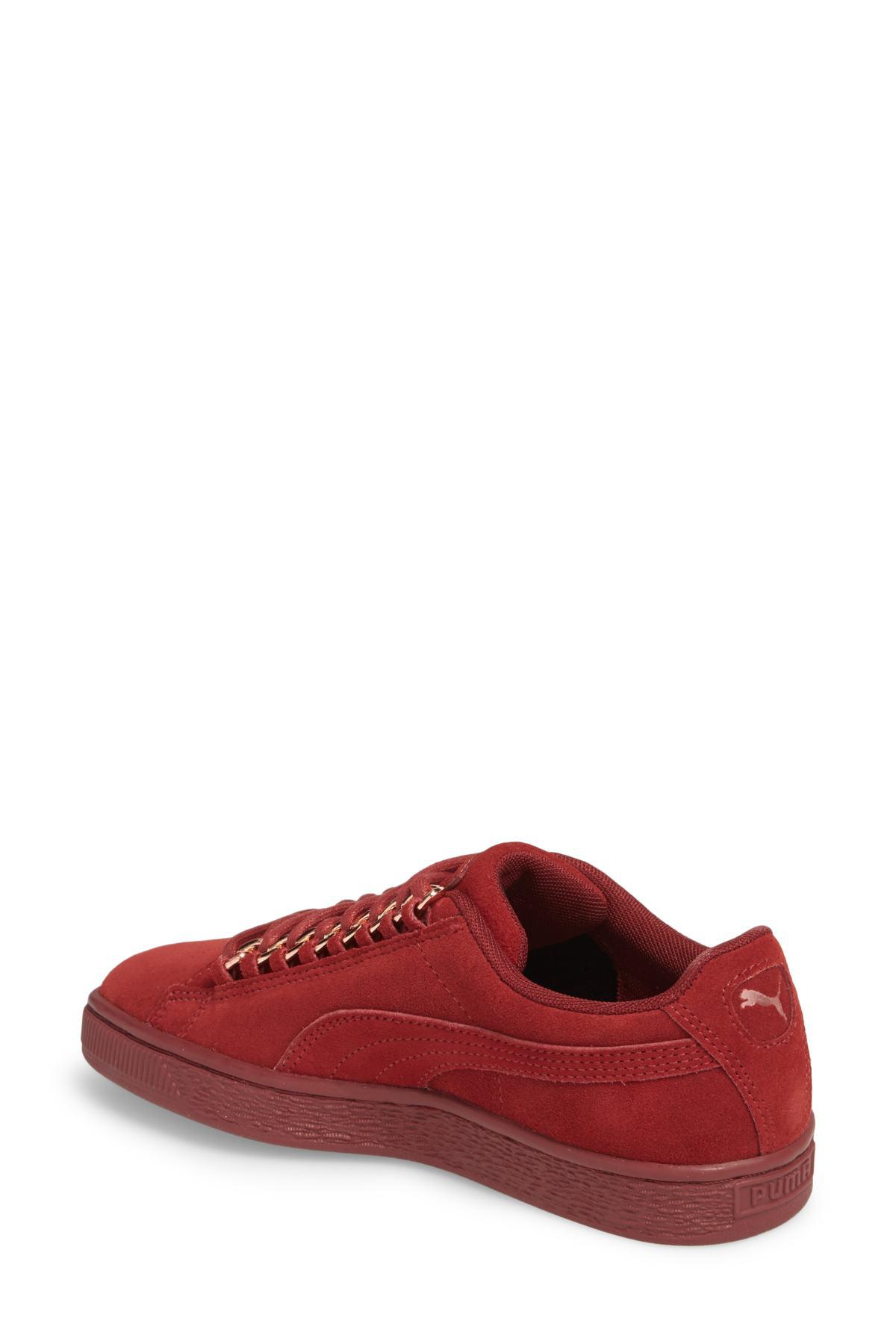 puma suede chain red