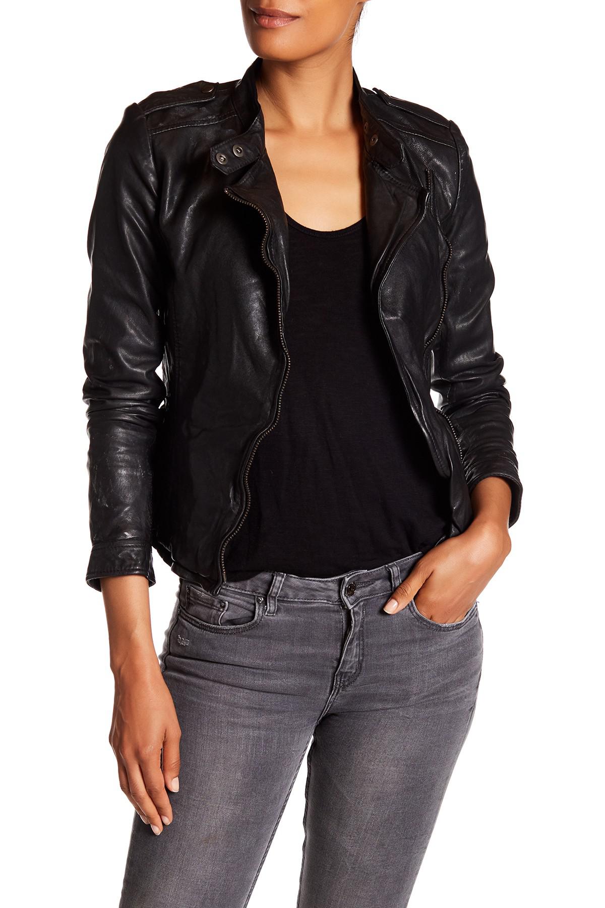 Lyst Muubaa Tredoux Genuine Leather Blazer In Black Gallery