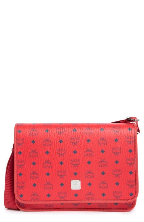MCM ロゴプリント メッセンジャーバッグ MCM Aren Logo Print Messenger Crossbody Bag in Red | Lyst