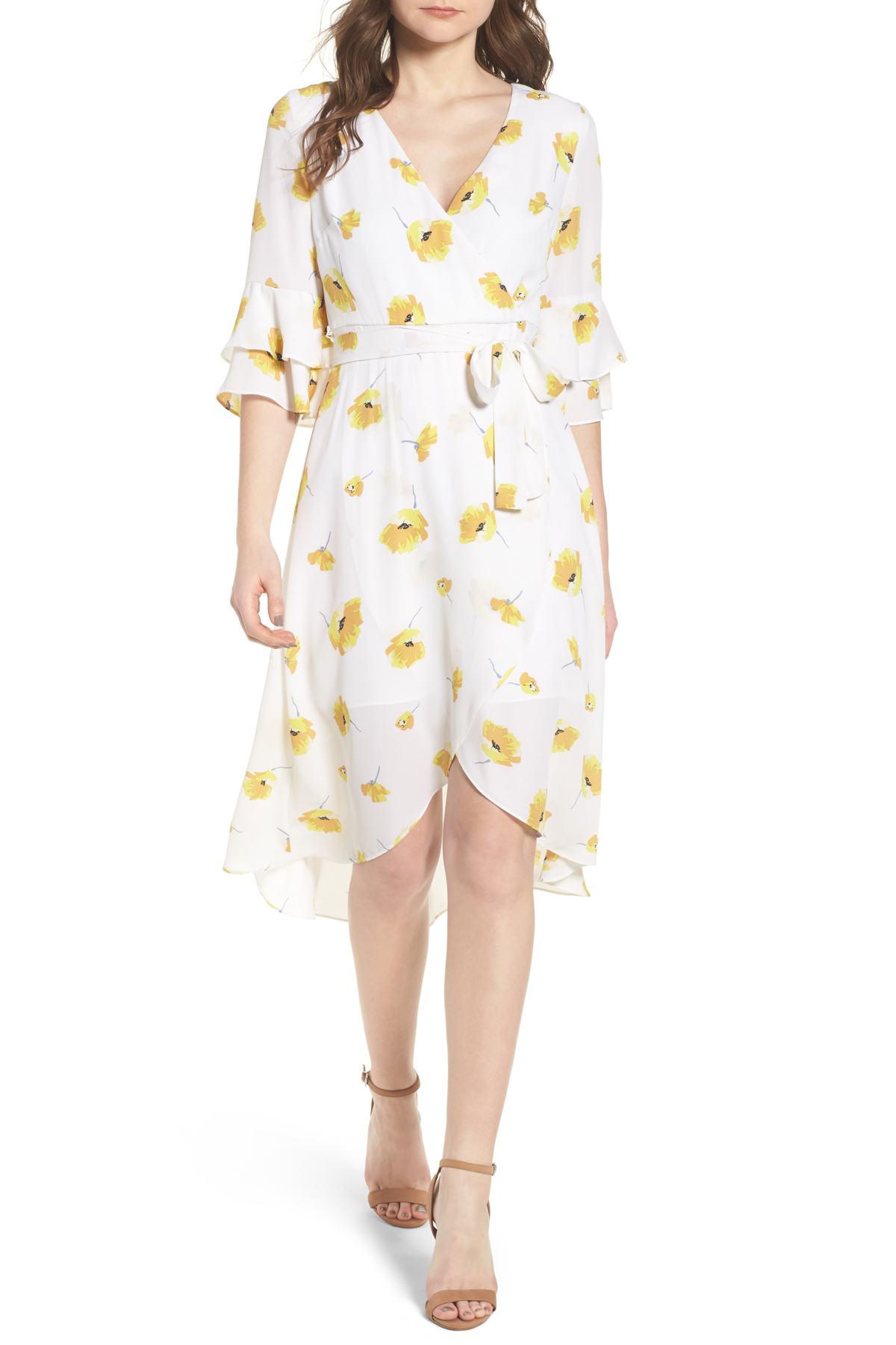 chelsea28 floral print faux wrap dress