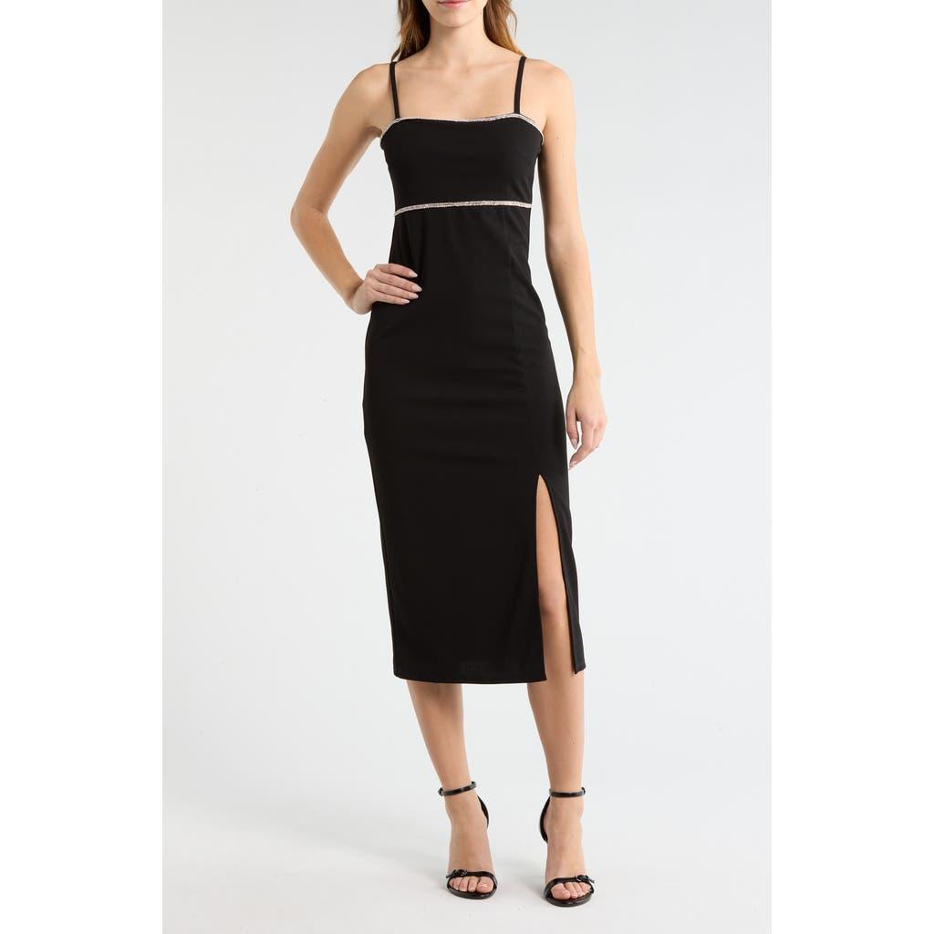 black empire waist midi dress Black Empire Waist A-Line Midi Dress – Aquarius Brand main image 0
