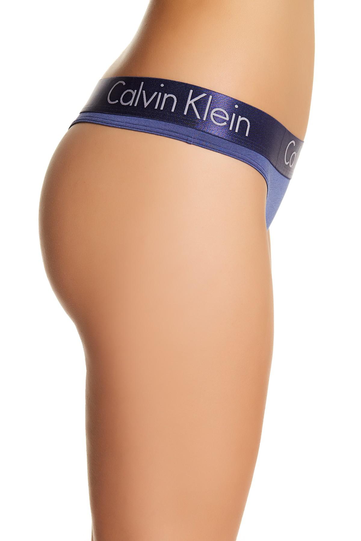 Calvin Klein Synthetic Motive Thong in Blue | Lyst
