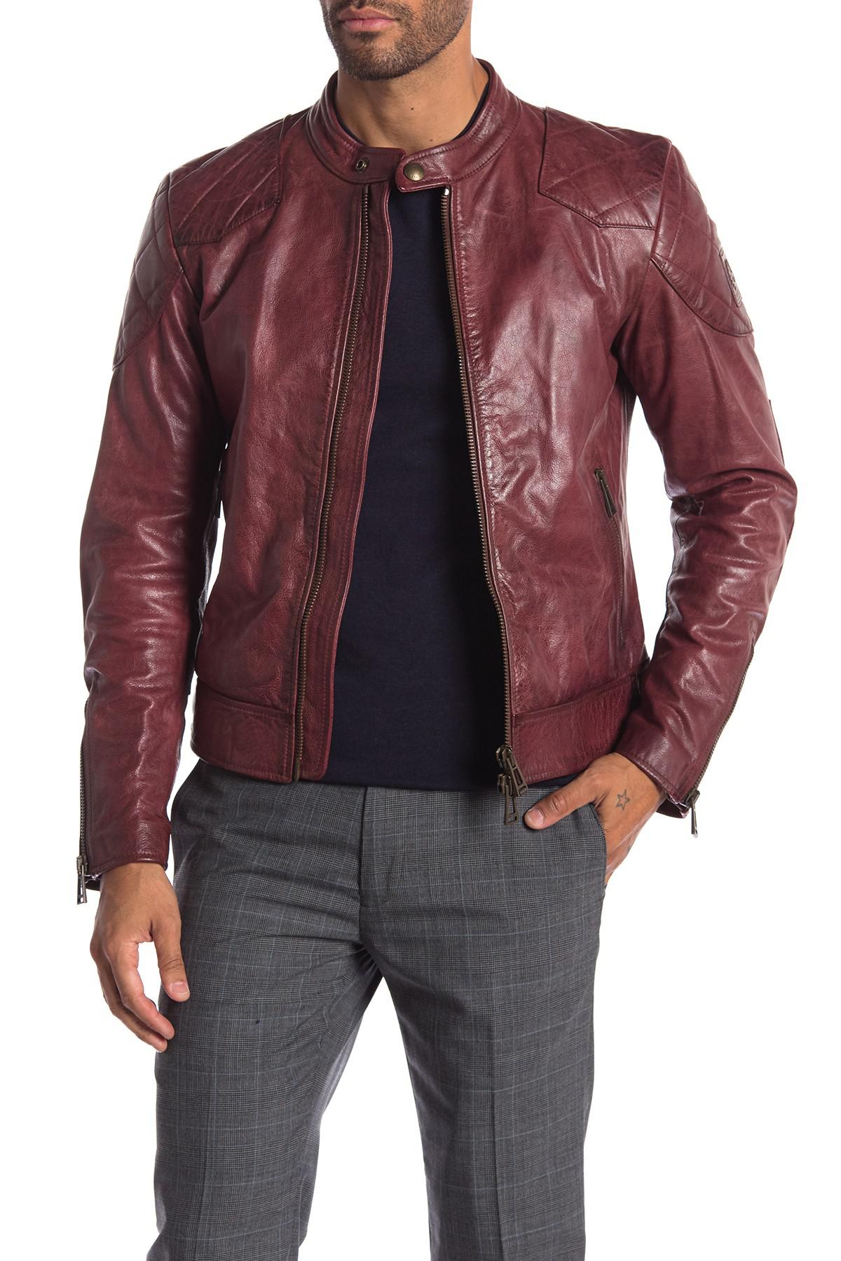 Belstaff Outlaw Oxblood Leather Jacket in Oxblood Red (Red) for Men | Lyst