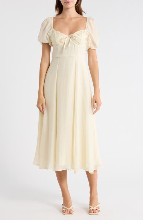 chinese dress ladies MOON RIVER Women's Puff Sleeve Corset Midi Dress, Ivory Multi, M at Amazon  Women's Clothing store
