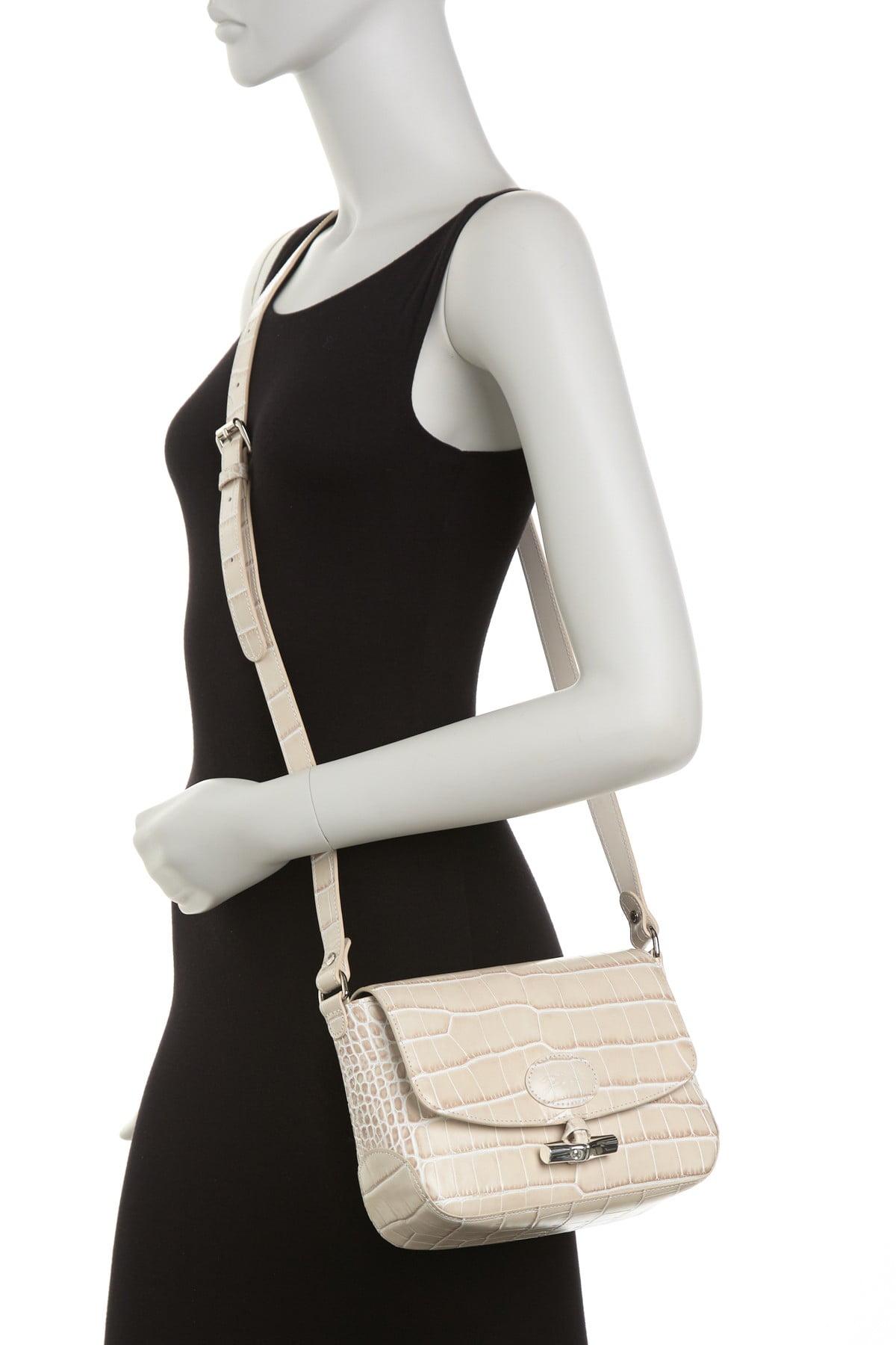 7285 LONGCHAMP Cuir English Embroidery Crossbody IVORY