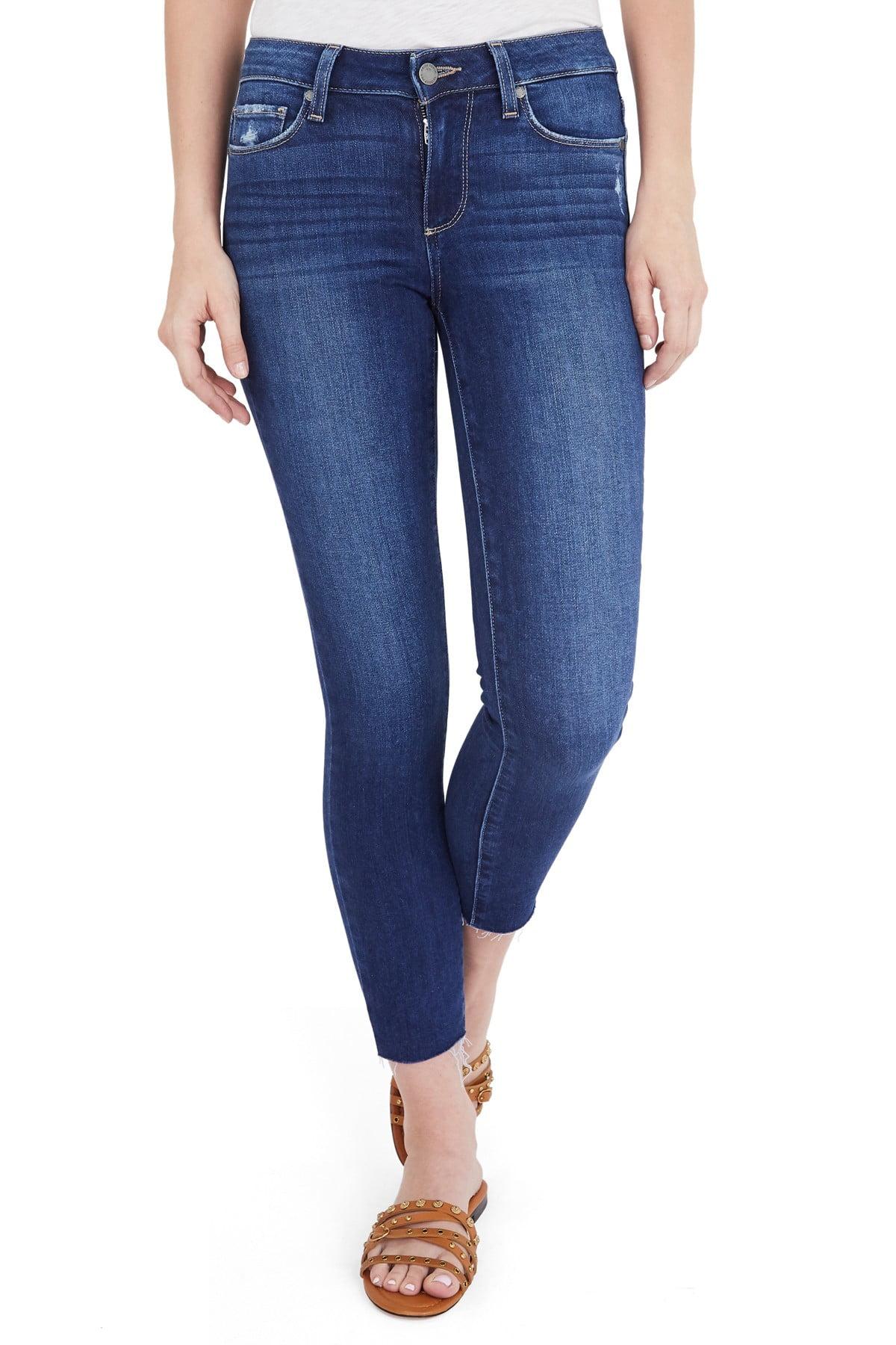 PAIGE Kylie Crop Raw Edge Skinny Jeans in Blue | Lyst