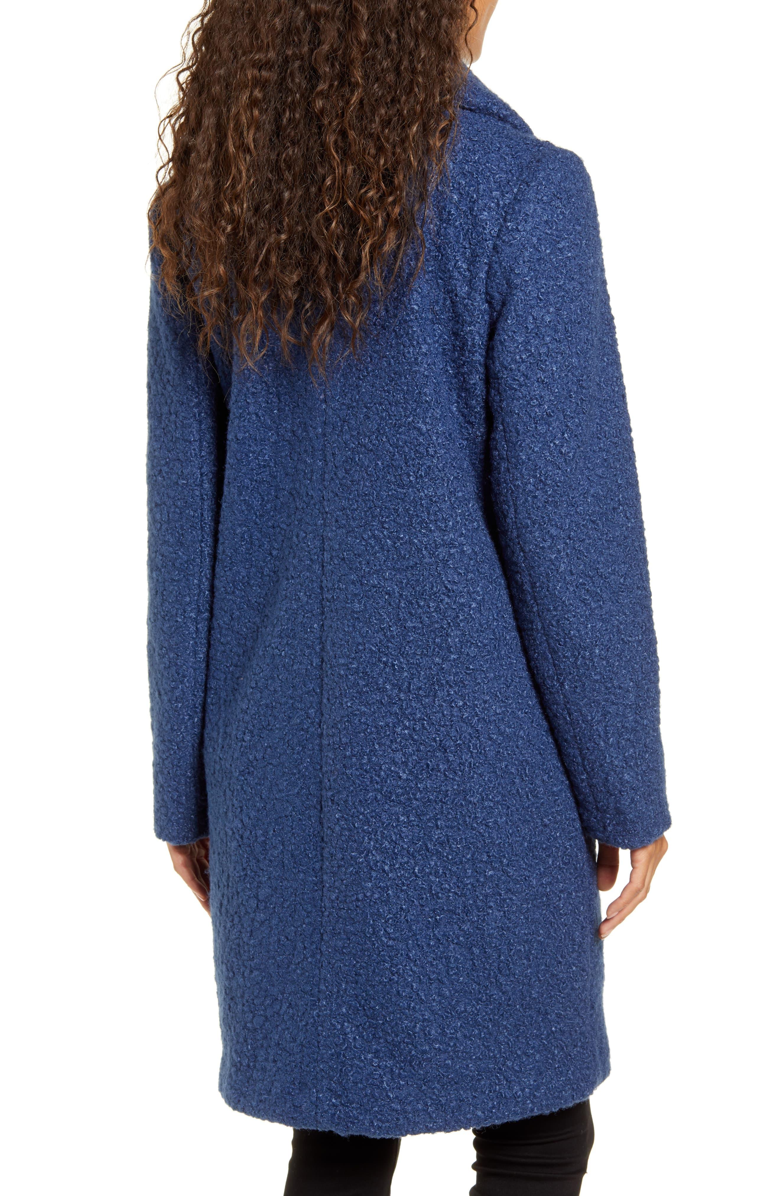 navy blue boucle coat