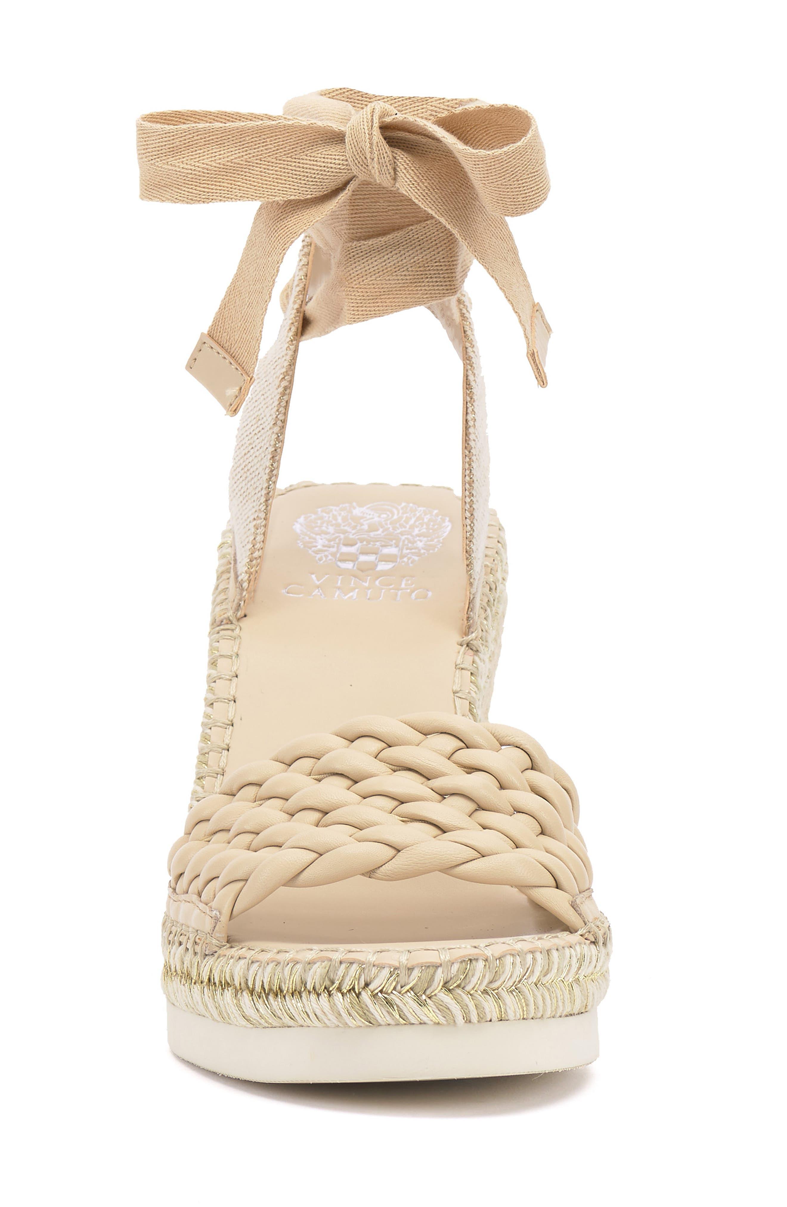 Vince Camuto Roreka LaceUp Leather/Suede Espadrille Heel 
