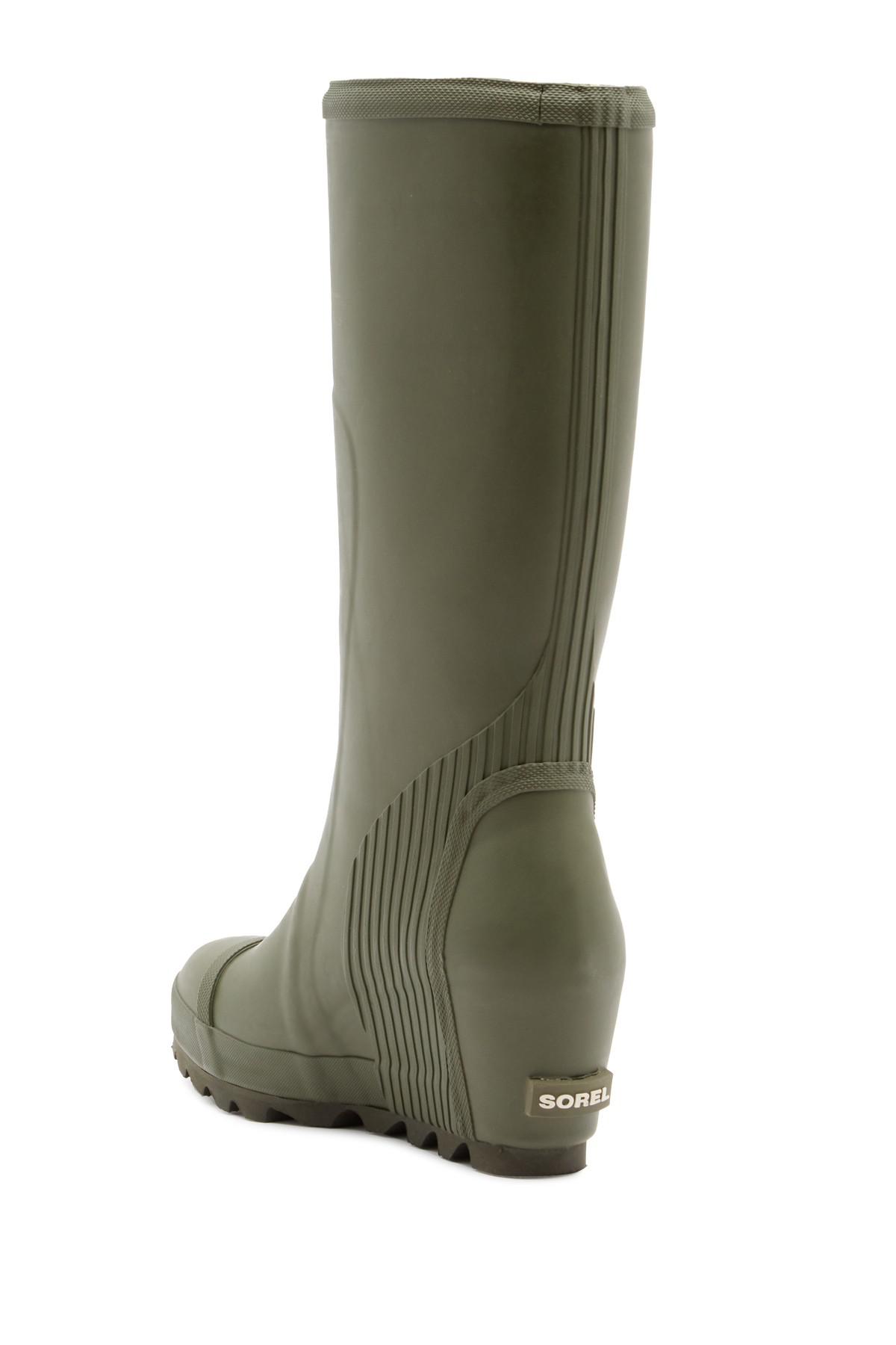 sorel wedge rain boots tall