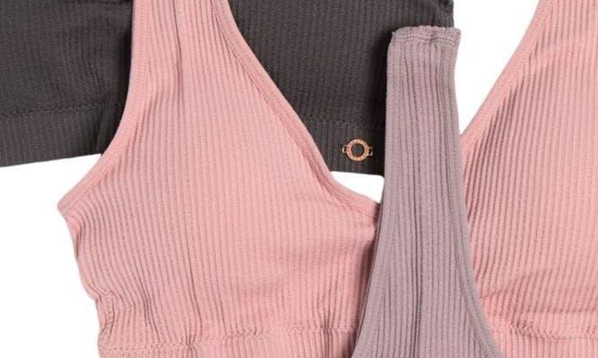 Danskin Missy Seamless 3-pack Deep 'v' Bralettes in Pink