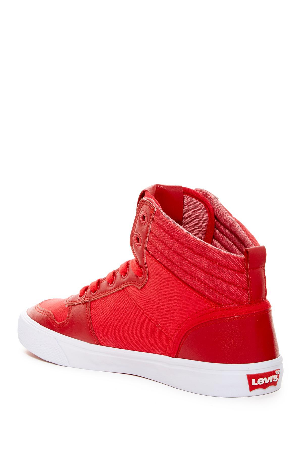 red levi high top shoes