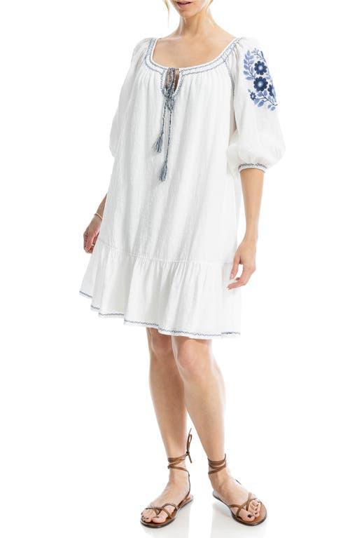embroidered yoke shift dress Powder Blue Embroidered Yoke Side Pleats Zia Shift Dress XXL