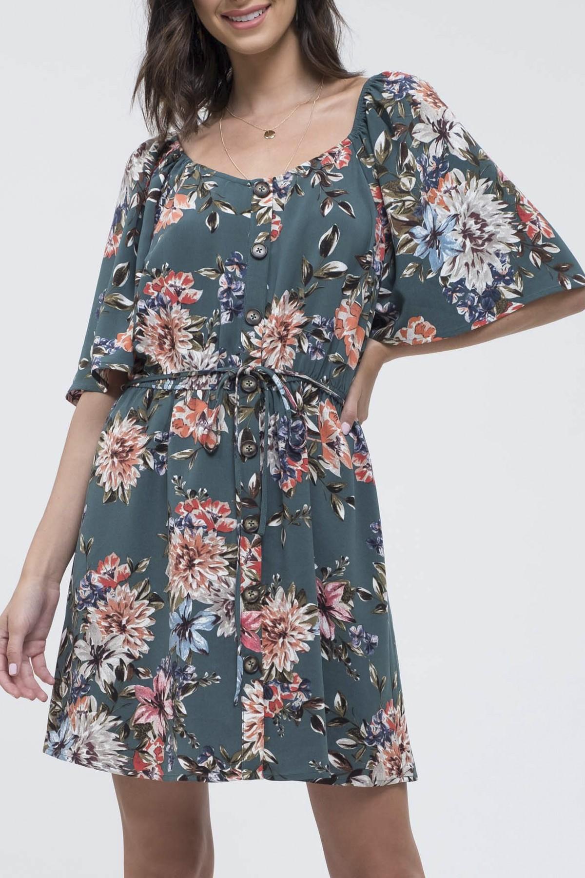 Blu Pepper Floral Scoop Neck Dress in Blue Lyst