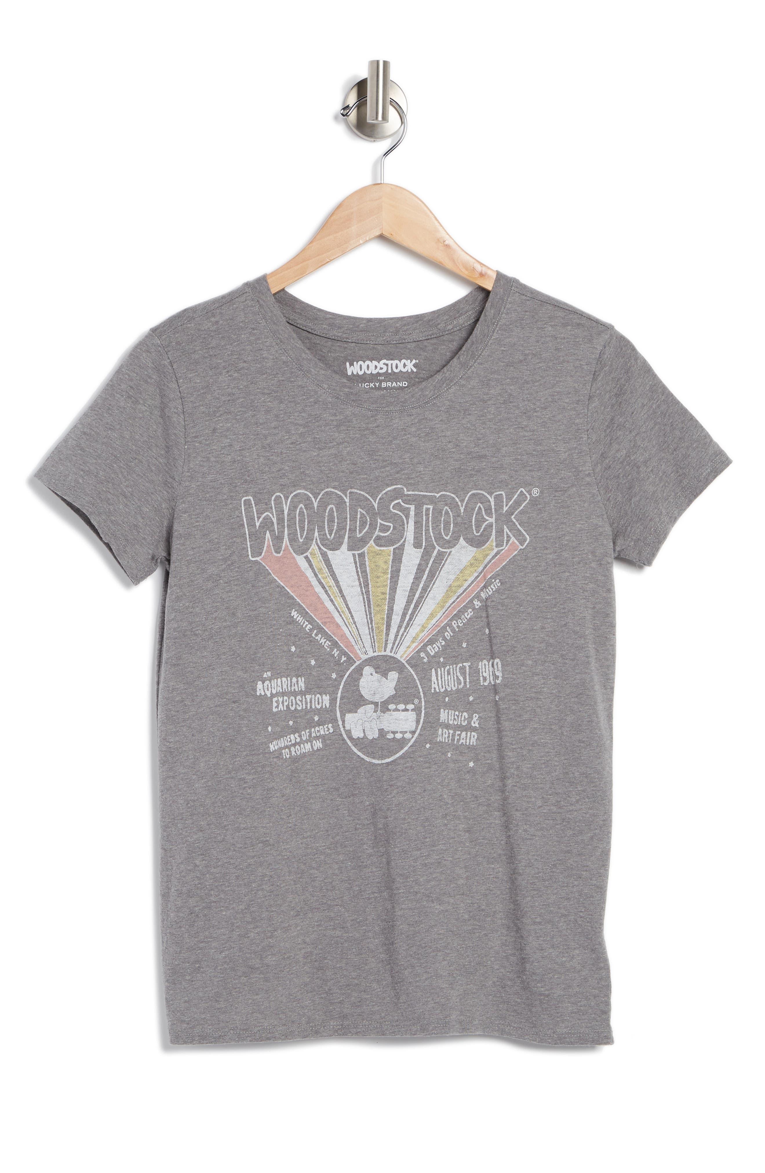 Lucky Brand Woodstock Classic Crewneck Graphic T-shirt in Gray