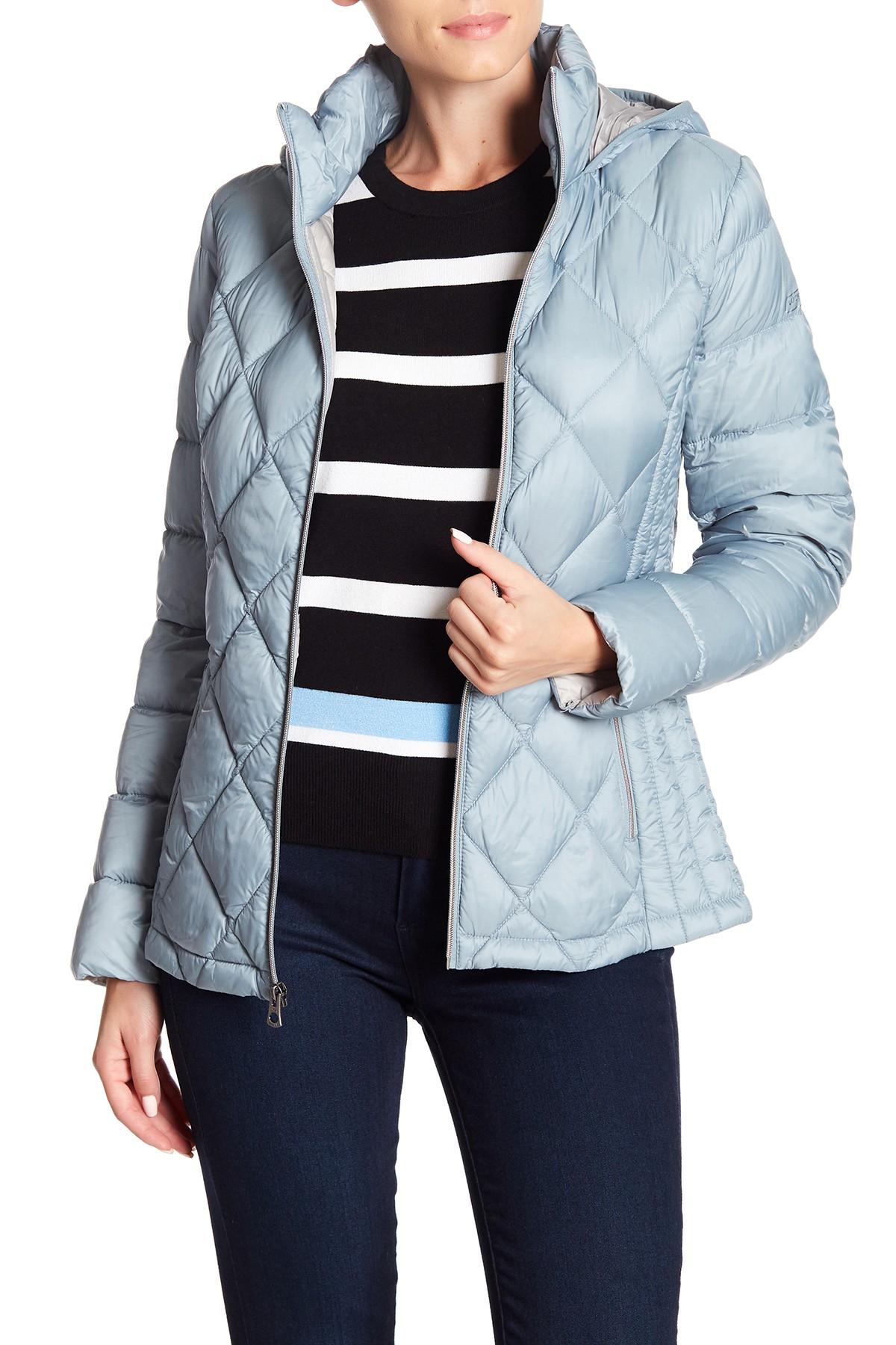 Download Lucky Brand Synthetic Missy Quilted Hooded Zip Jacket in ...