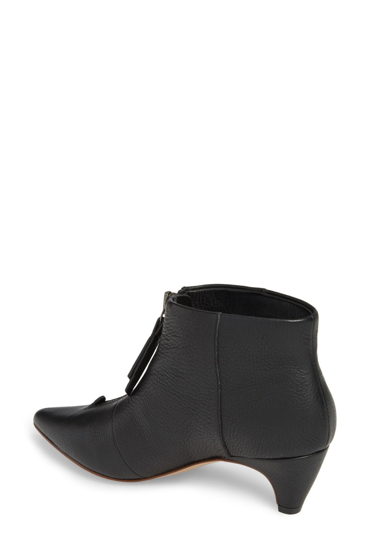 black suede booties with kitten heel
