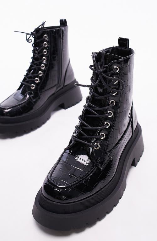 topshop black lace up boots