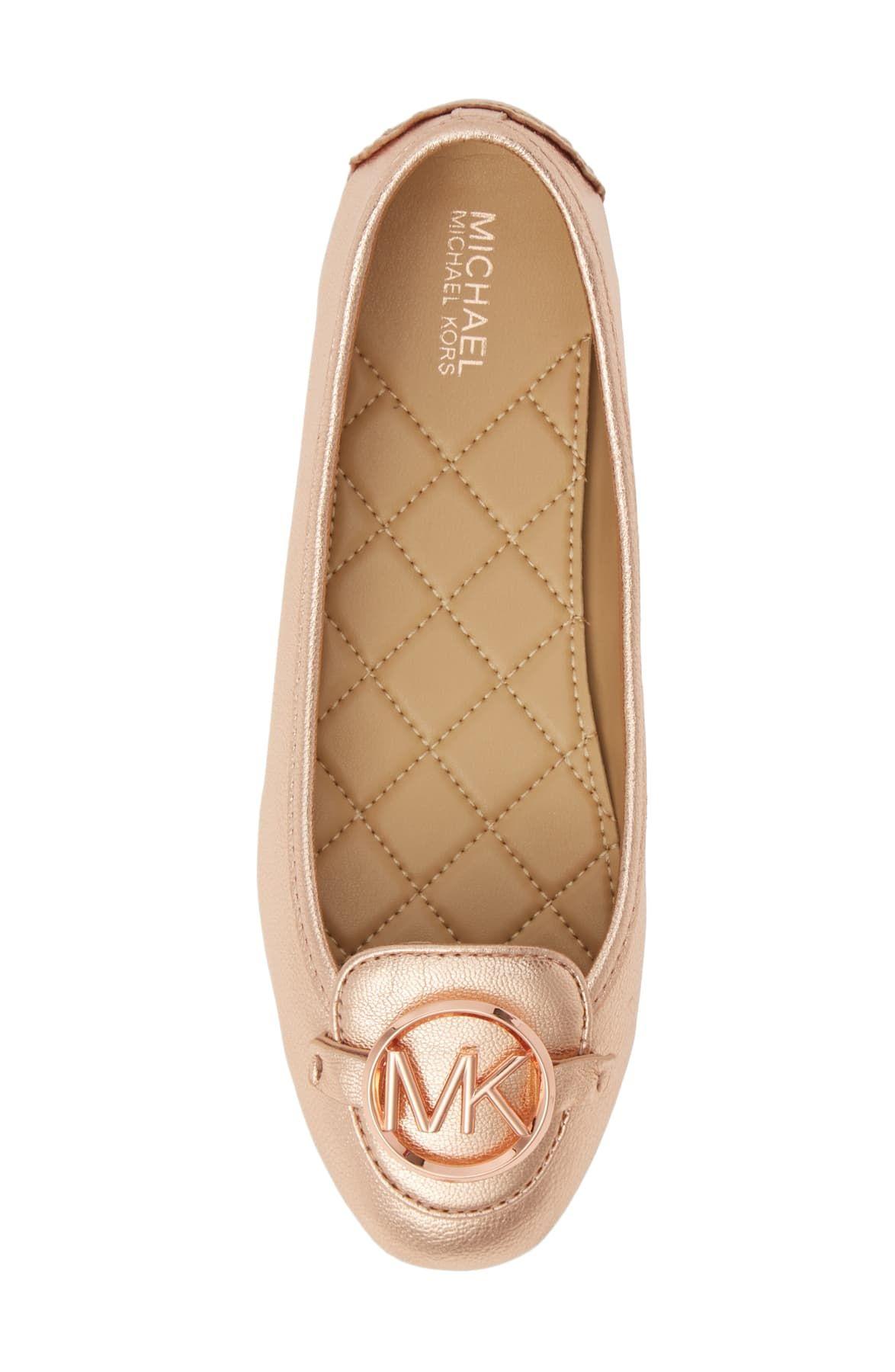 MICHAEL Michael Kors Leather Lillie Moc in Rose Gold (White) - Lyst
