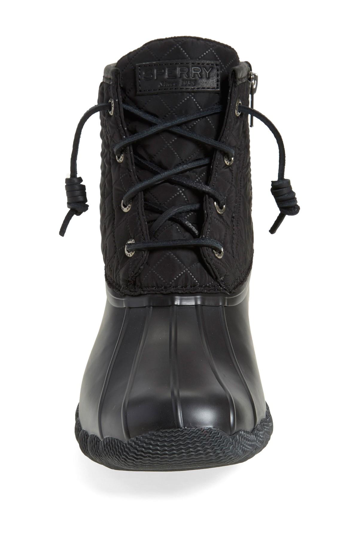sperry saltwater quilted duck boot black