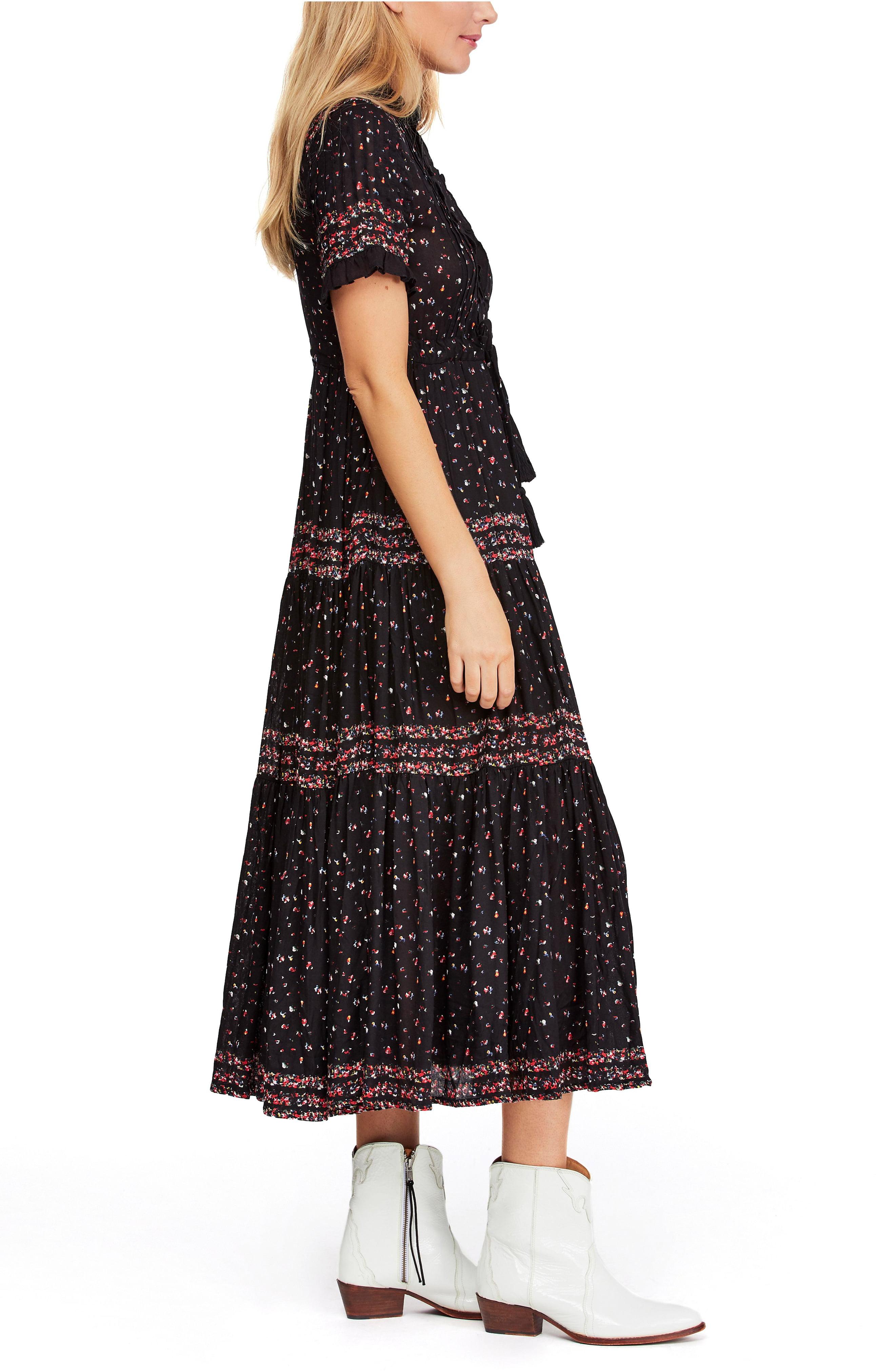 rare feeling pleated printed dress