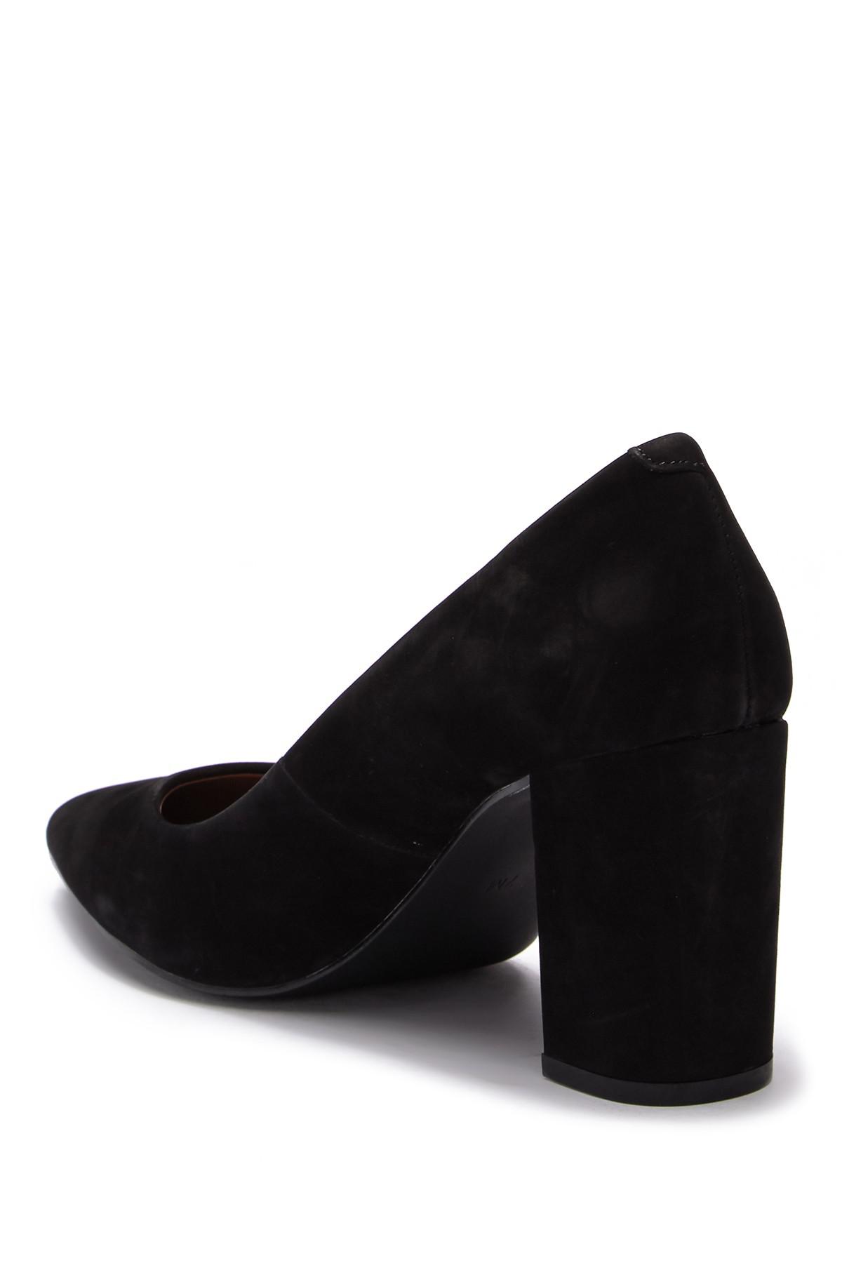steve madden ashlyn nubuck leather block heel pump