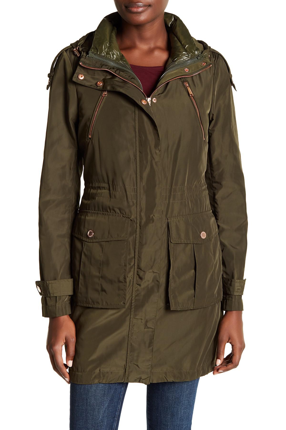 BCBGeneration Synthetic Anorak Down Vest Jacket in Olive (Green) - Lyst