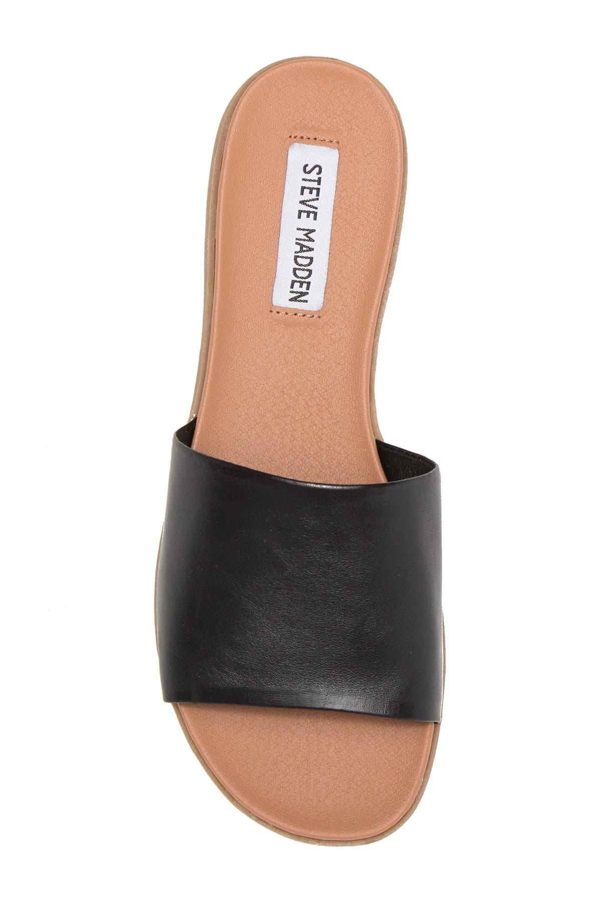 Steve Madden Leather Kailey Slide Sandal in Black | Lyst