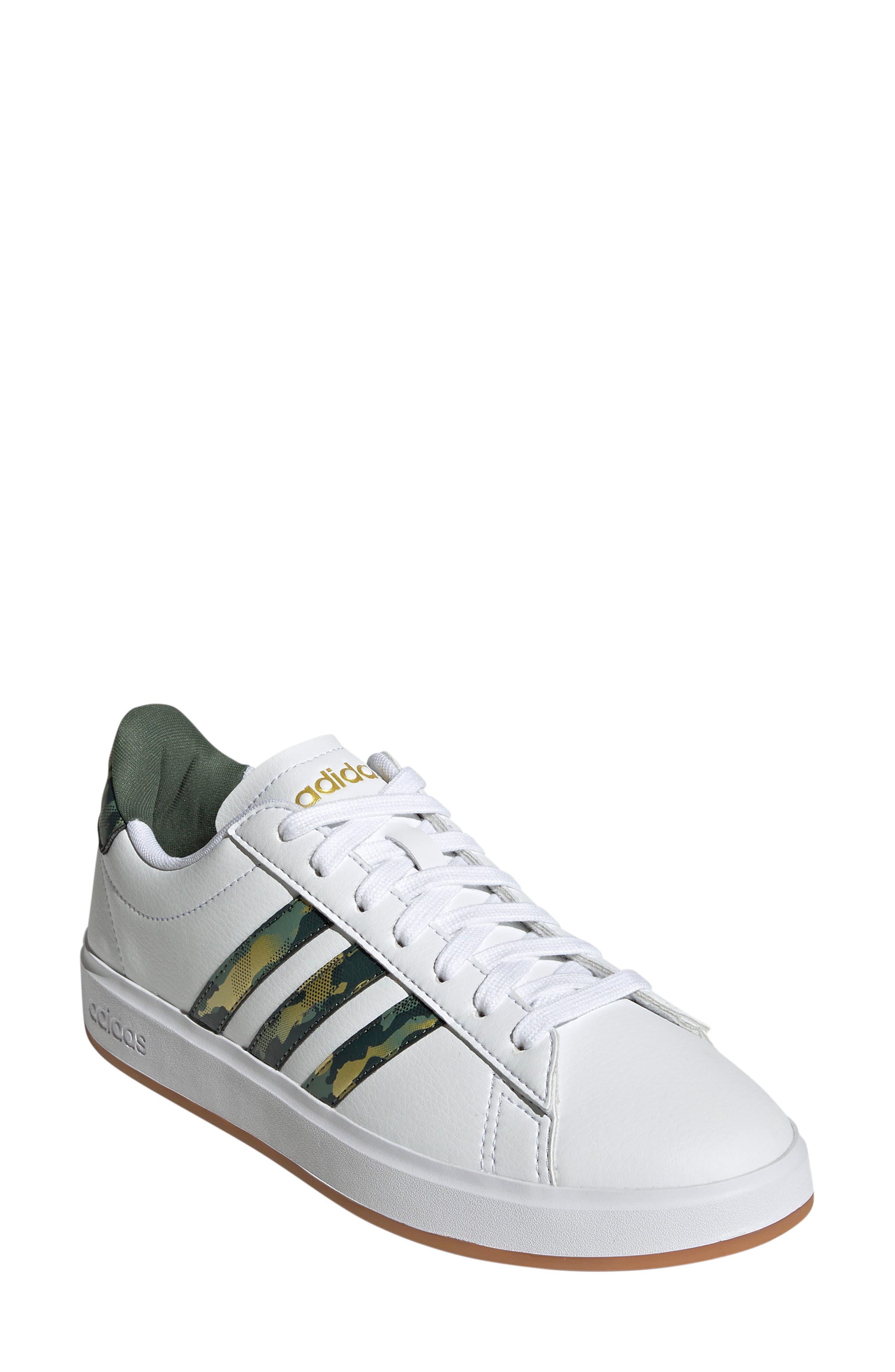 adidas Grand Court 2.0 Sneaker In White/green Oxide/lilac At Nordstrom Rack  | Lyst