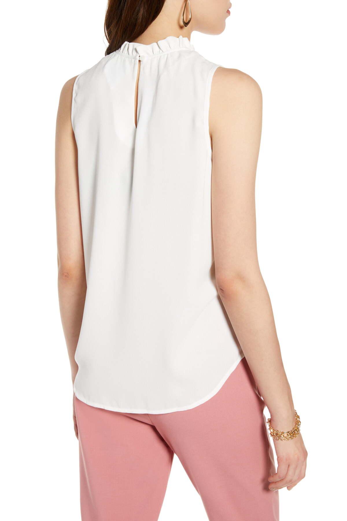 halogen ruffle neck blouse