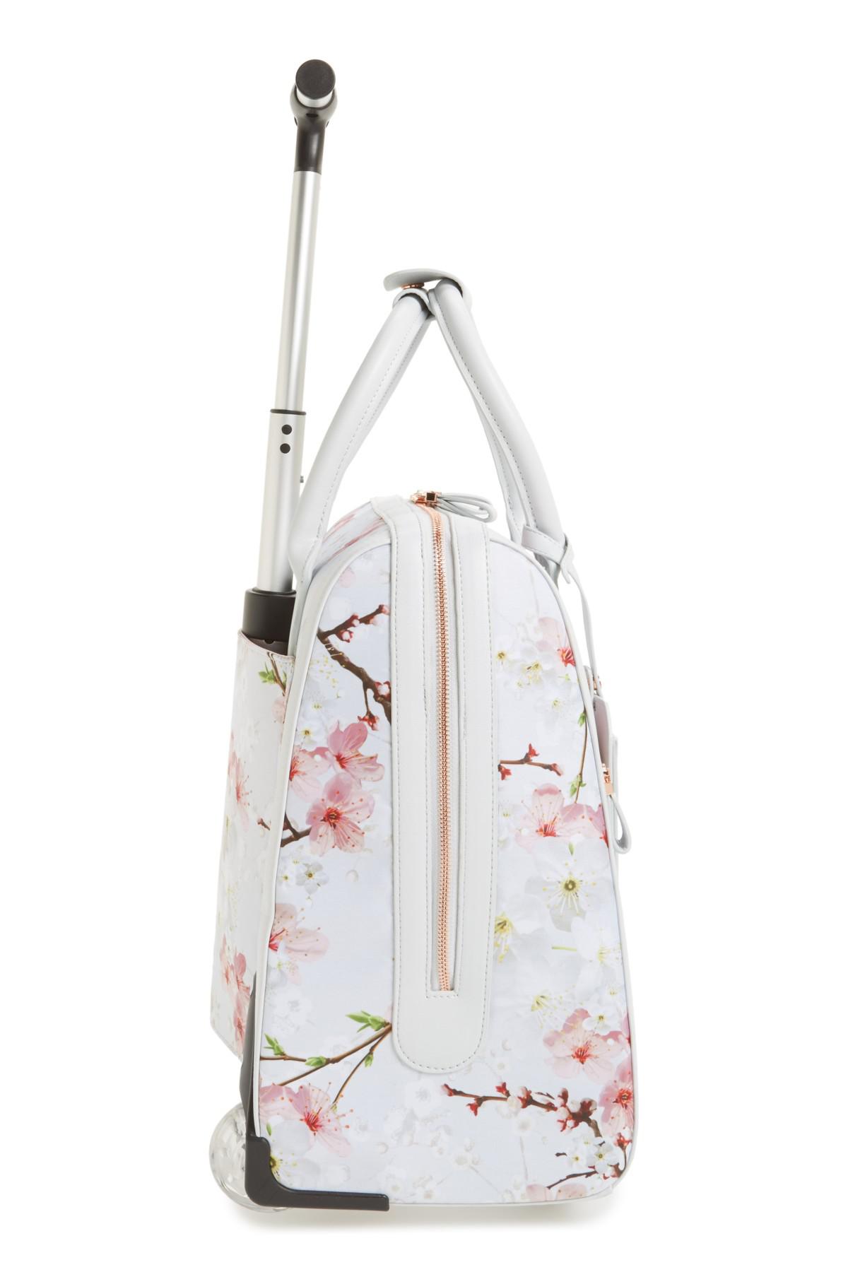 Ted Baker Alayaa Cherry Blossom Two-wheel Travel Bag in Gray | Lyst