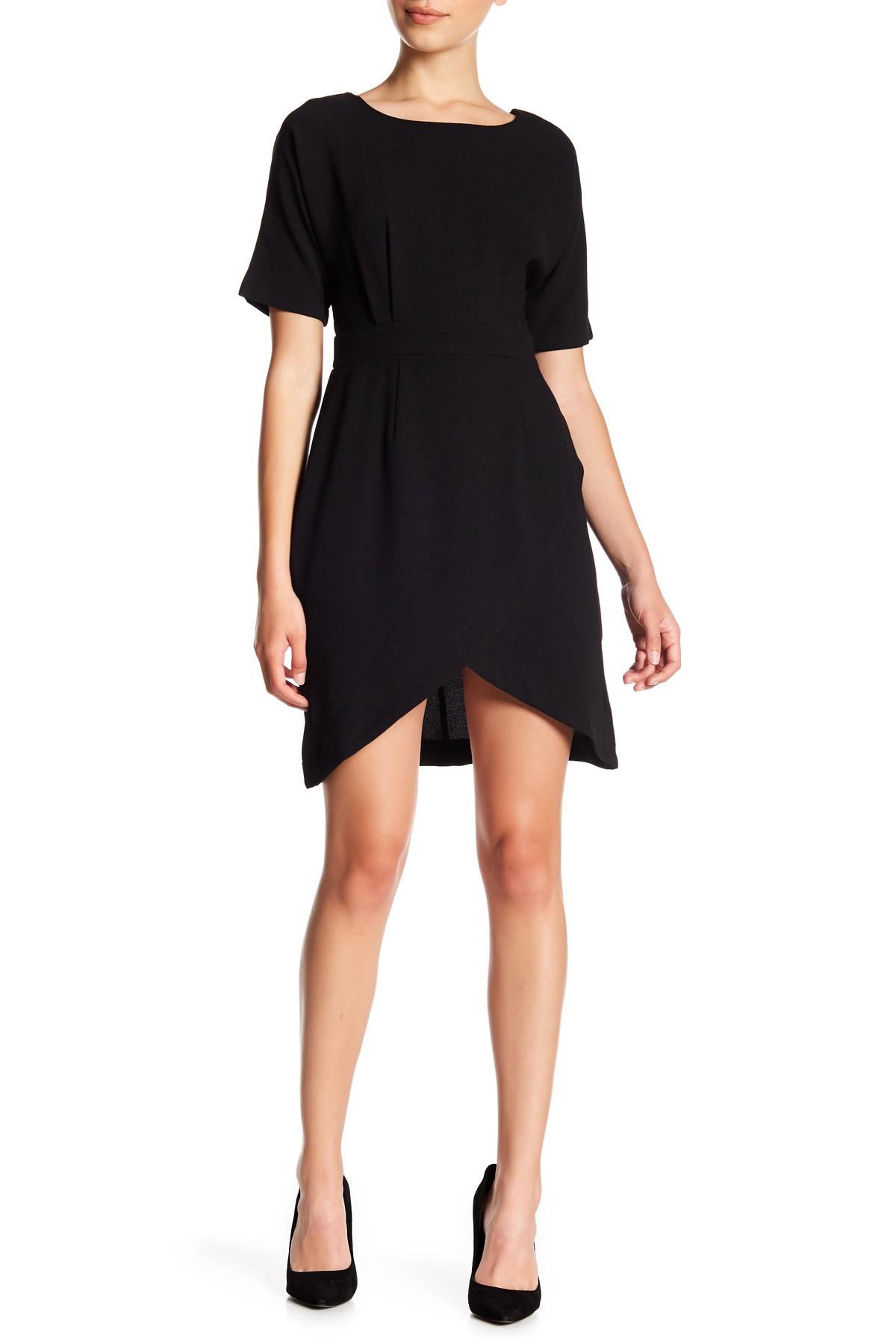 bobeau crepe wrap dress