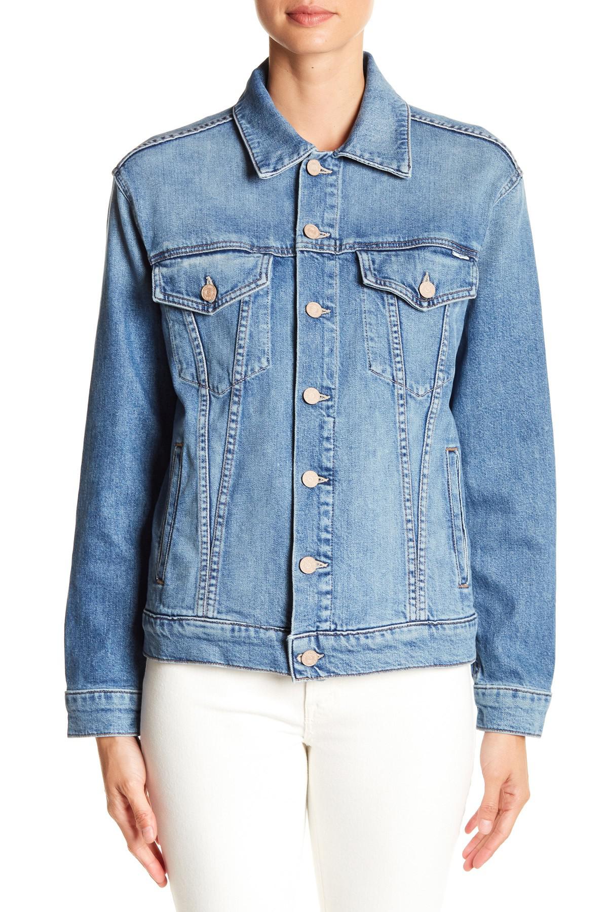 Mother The Furry Drifter Faux Fur Lined Denim Jacket in Blue - Lyst