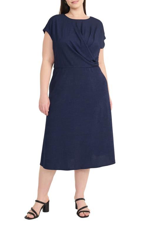 knee length dresses for ladies Oaklynn Midi Sheath Illusion Dress Short Sleeve